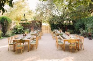 Dinner setup in ruins
